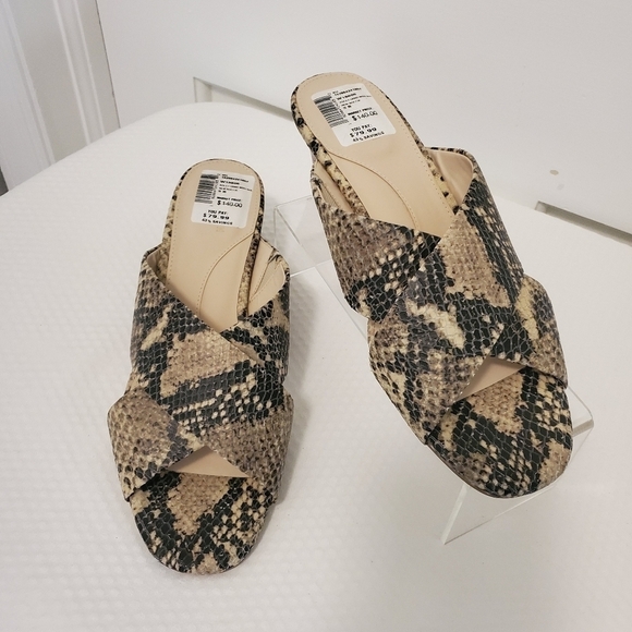 NWOB Cole Haan Adley Grand Snakeprint Leather Wedge Sandals Size 9B Retail $140 - Picture 3 of 12